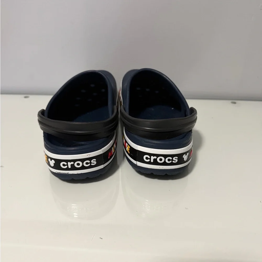 CROCS Navy Mickey Mouse Clogs Men 10/ Women 12 - Picture 6 of 8